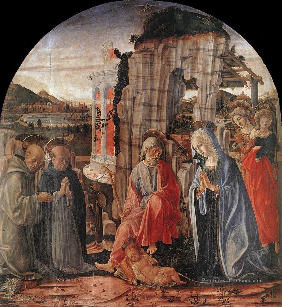 Nativité 1475 Sienese Francesco di Giorgio Peintures à l'huile